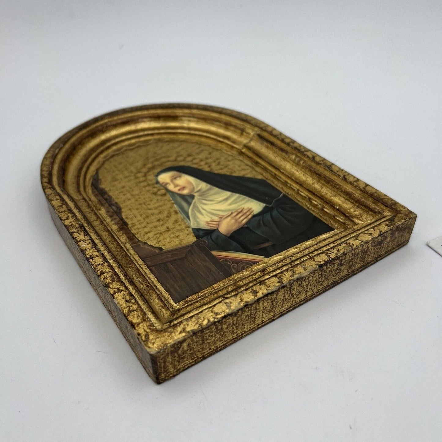 Icona fiorentina religiosa stile antico in legno e oro Santa Rita da Cascia Categoria Oggetti sacri - rosari