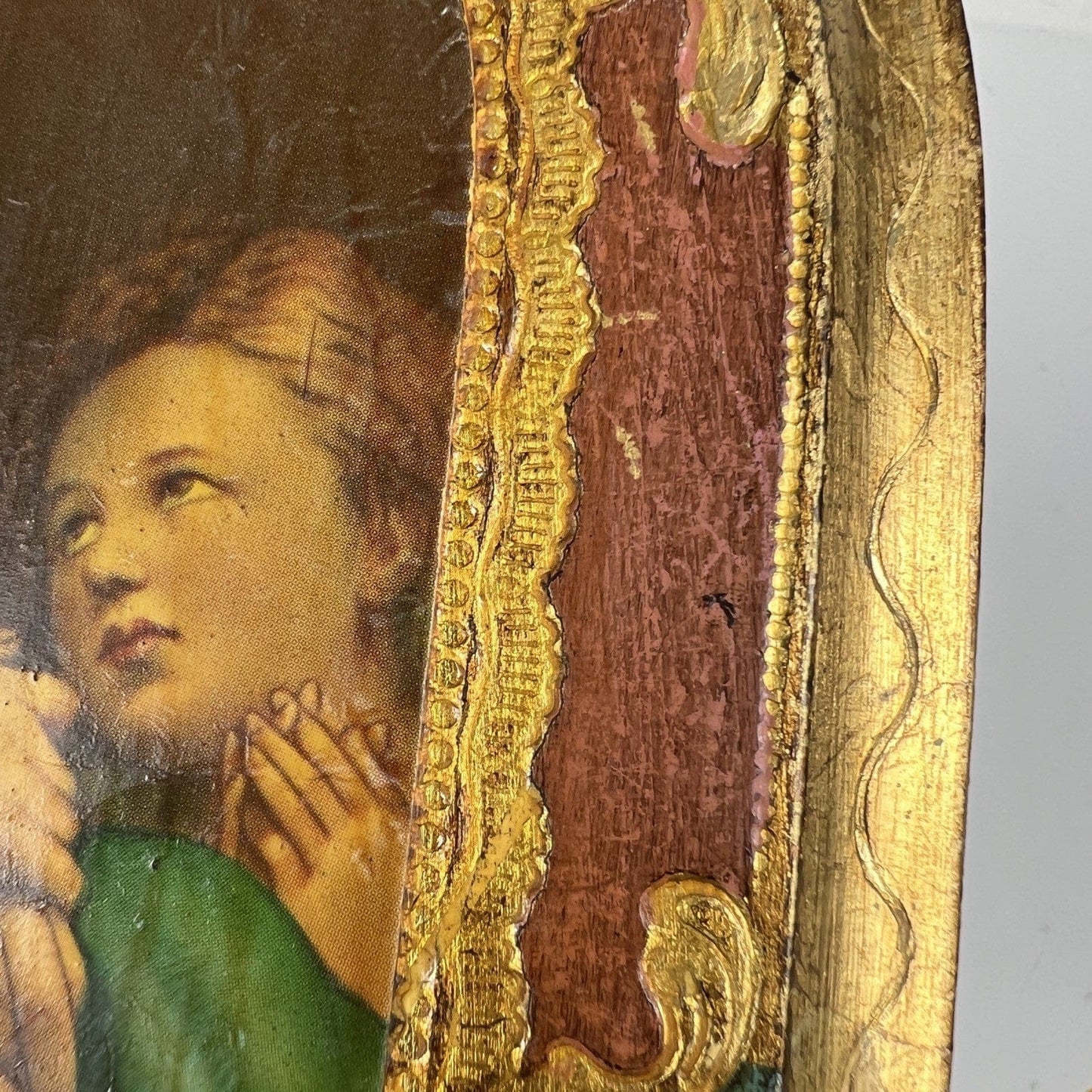 Icona Religiosa tavola legno Madonna della Seggiola antica Fiorentina Raffaello Categoria Oggetti sacri - rosari