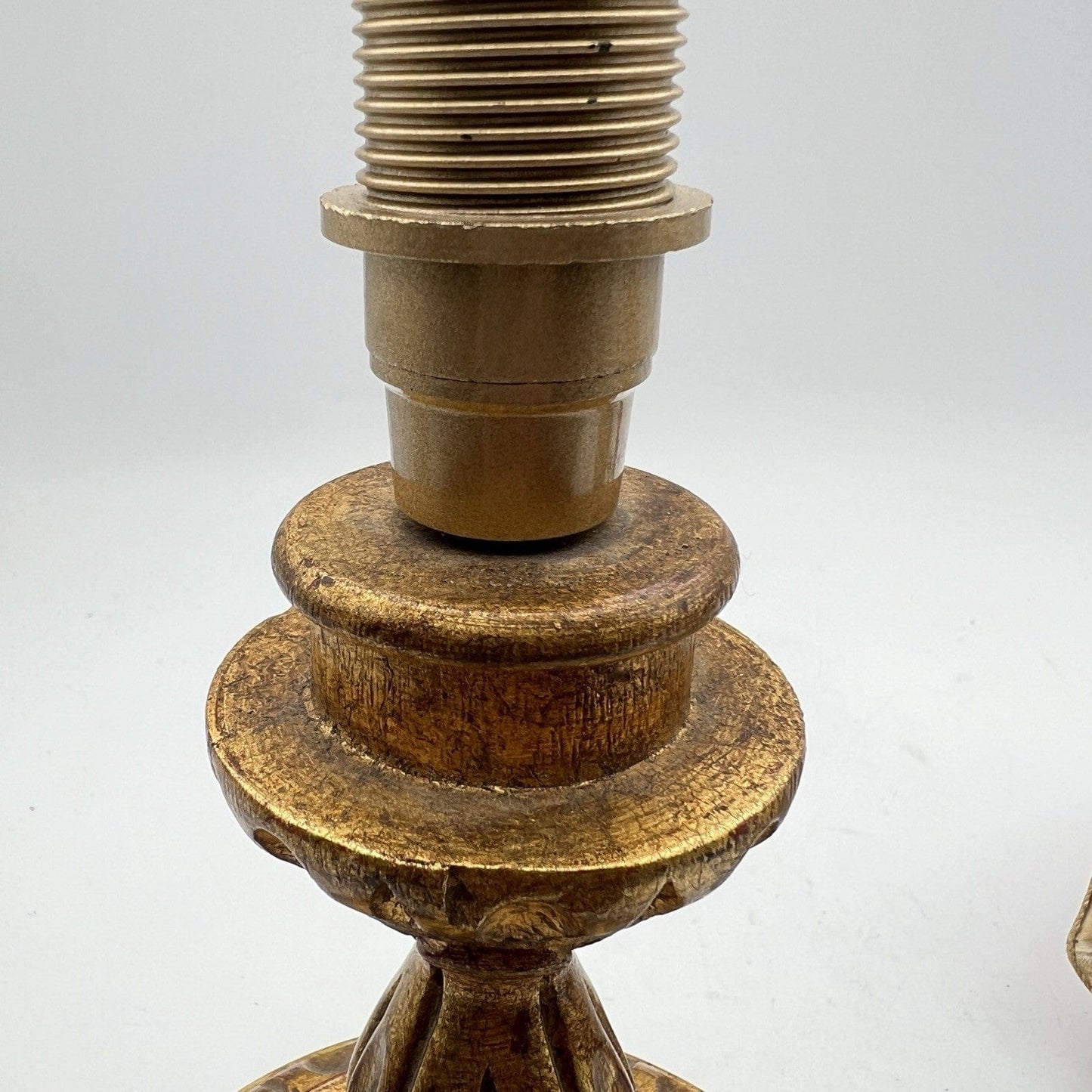 Lampada antica da tavolo vintage Abatjour foglia oro Lume in legno con paralume Categoria Lampade Appliques