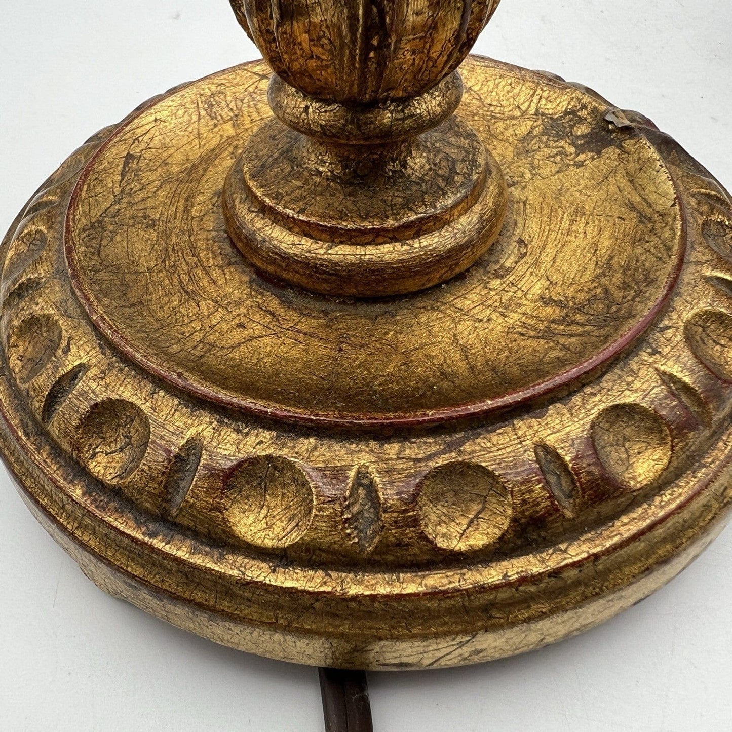 Lampada antica da tavolo vintage Abatjour foglia oro Lume in legno con paralume Categoria Lampade Appliques