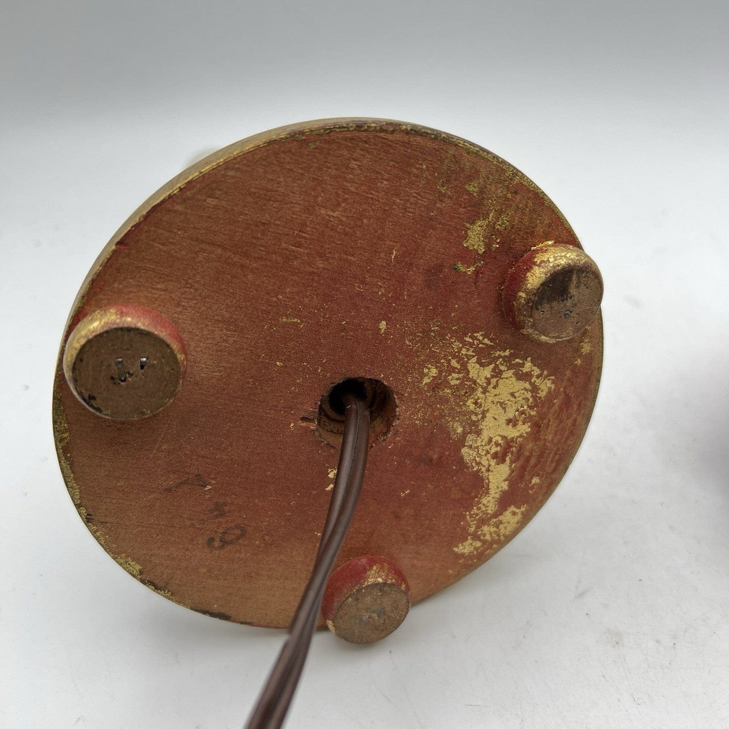 Lampada antica da tavolo vintage Abatjour foglia oro Lume in legno con paralume Categoria Lampade Appliques
