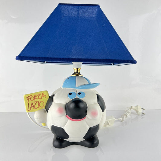 Lampada da cameretta Forza Lazio Squadra Abat jour Bambino Pallone in ceramica Categoria Giocattoli vintage