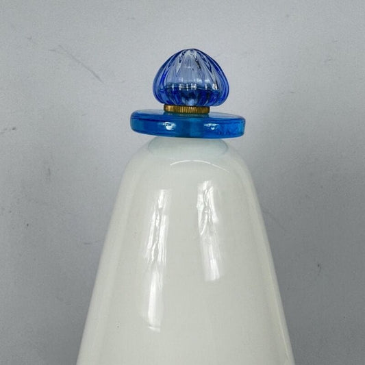 Lampada da tavolo in vetro lattimo bianco fungo vintage anni 90 abatjour design Categoria Lampade Appliques