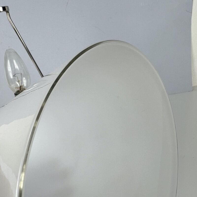 Lampada da tavolo in vetro lattimo bianco fungo vintage anni 90 abatjour design Categoria Lampade Appliques