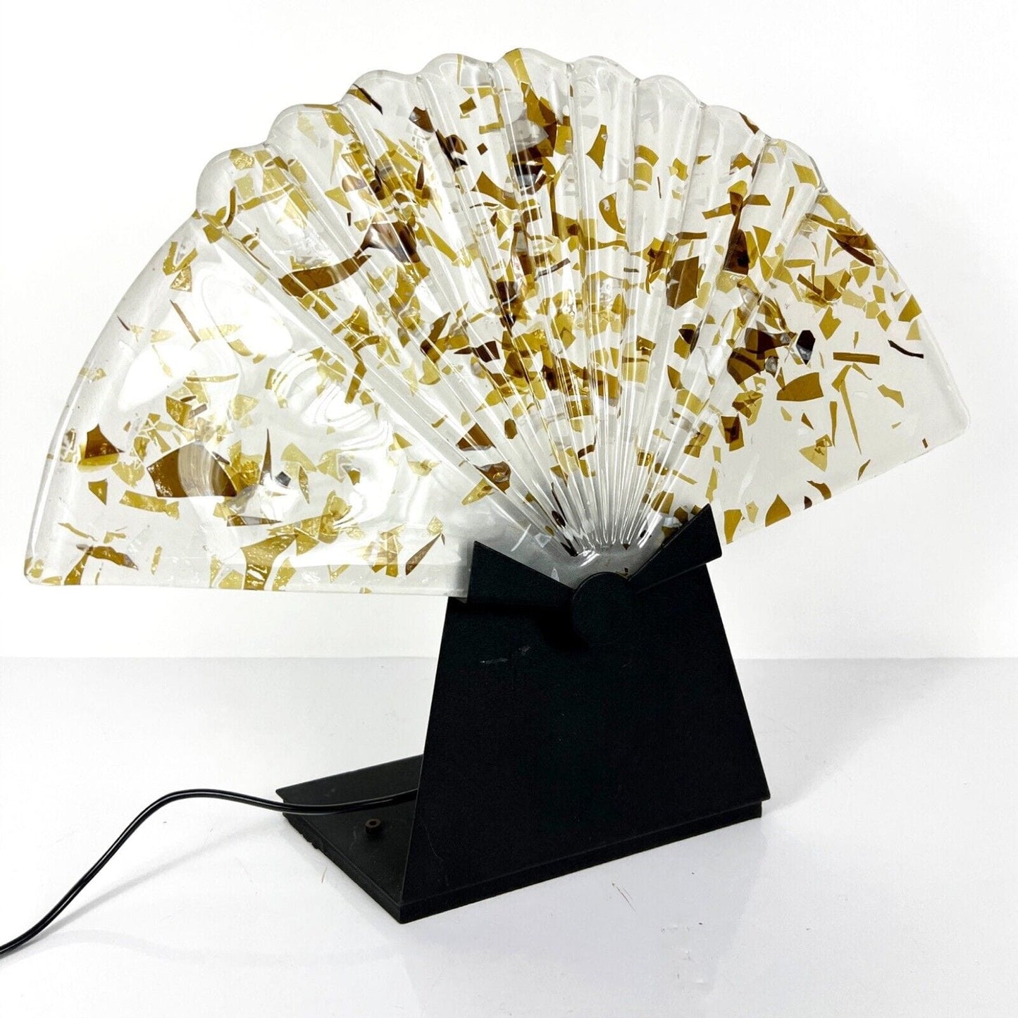 Lampada da tavolo Vintage in vetro a ventaglio modernariato lume anni 80 Categoria Lampade Appliques