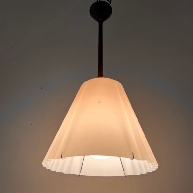 Lampadario anni 80 in vetro Rosa di Murano a Cupola Vintage Modernariato 70 cm Categoria Lampade Appliques