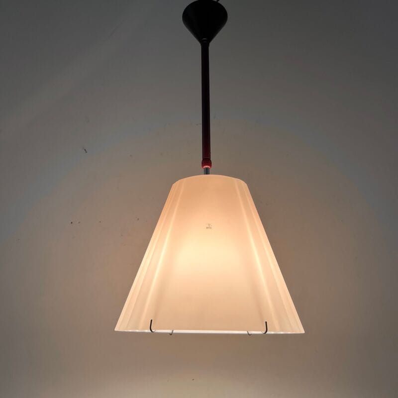 Lampadario anni 80 in vetro Rosa di Murano a Cupola Vintage Modernariato 70 cm Categoria Lampade Appliques