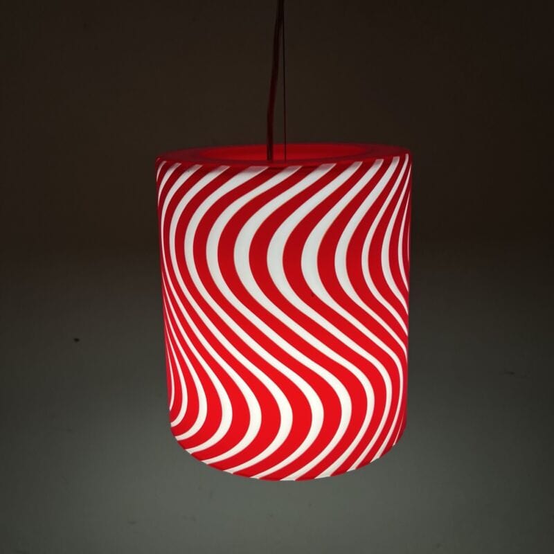 Lampadario in vetro lampada a sospensione Movelight Rosso e bianco a onde Dune Categoria Lampade Appliques