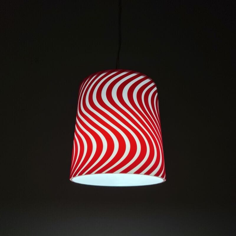 Lampadario in vetro lampada a sospensione Movelight Rosso e bianco a onde Dune Categoria Lampade Appliques