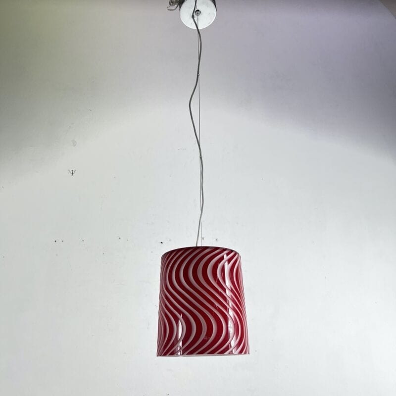 Lampadario in vetro lampada a sospensione Movelight Rosso e bianco a onde Dune Categoria Lampade Appliques