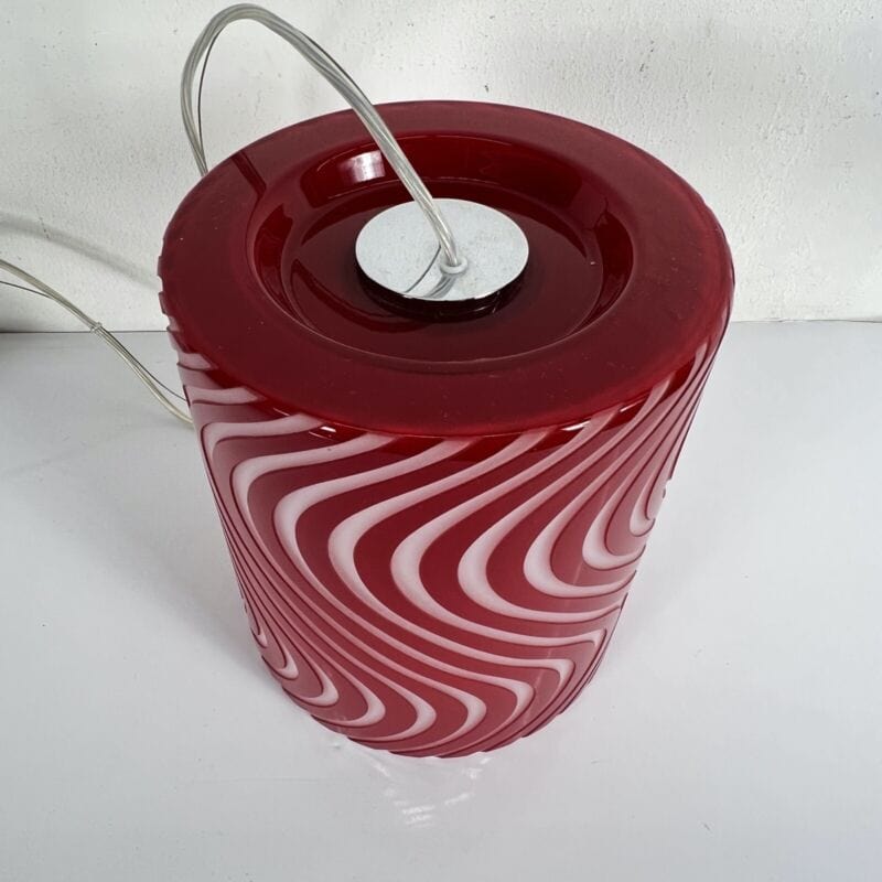 Lampadario in vetro lampada a sospensione Movelight Rosso e bianco a onde Dune Categoria Lampade Appliques