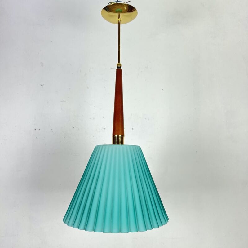 Lampadario lampada a sospensione in vetro verde di Murano Vintage Modernariato Categoria Lampade Appliques