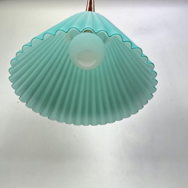 Lampadario lampada a sospensione in vetro verde di Murano Vintage Modernariato Categoria Lampade Appliques