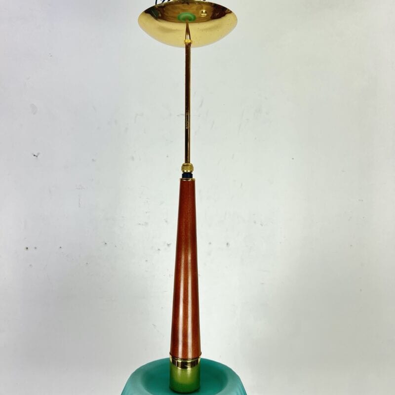 Lampadario lampada a sospensione in vetro verde di Murano Vintage Modernariato Categoria Lampade Appliques