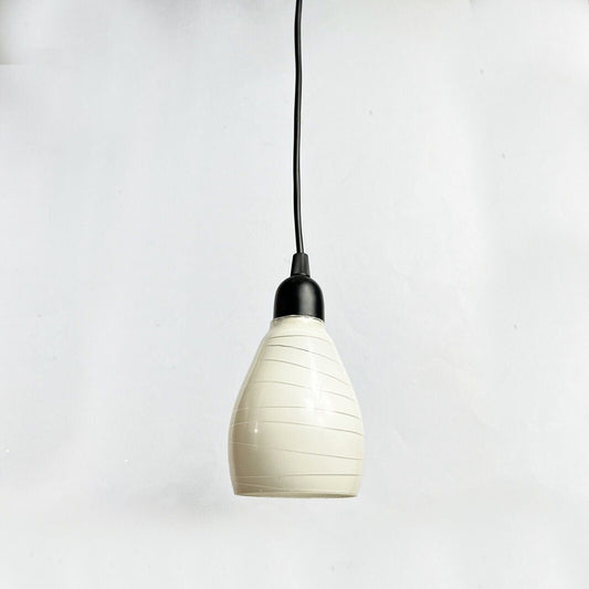 Lampadario lampada a sospensione pendente punto luce Nero e vetro bianco opaco Categoria Lampade Appliques