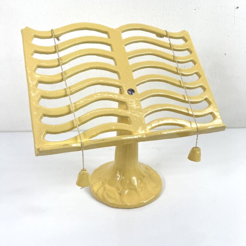 Leggio vintage da tavolo per cucina in ghisa giallo stile retro antico shabby Categoria altro