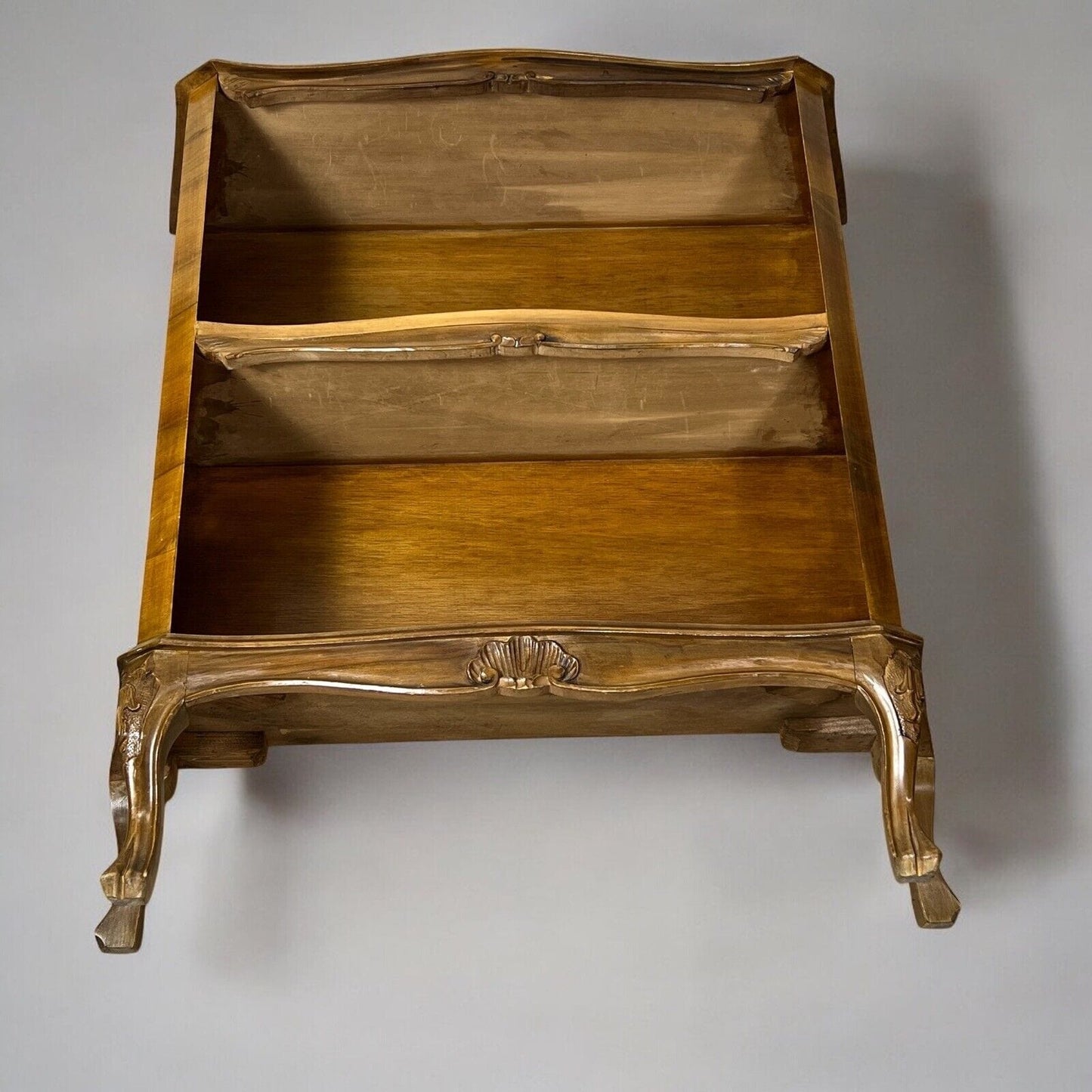 Libreria antica Etagere 900 mobile vintage in legno di noce lastronato soggiorno Categoria Vetrine