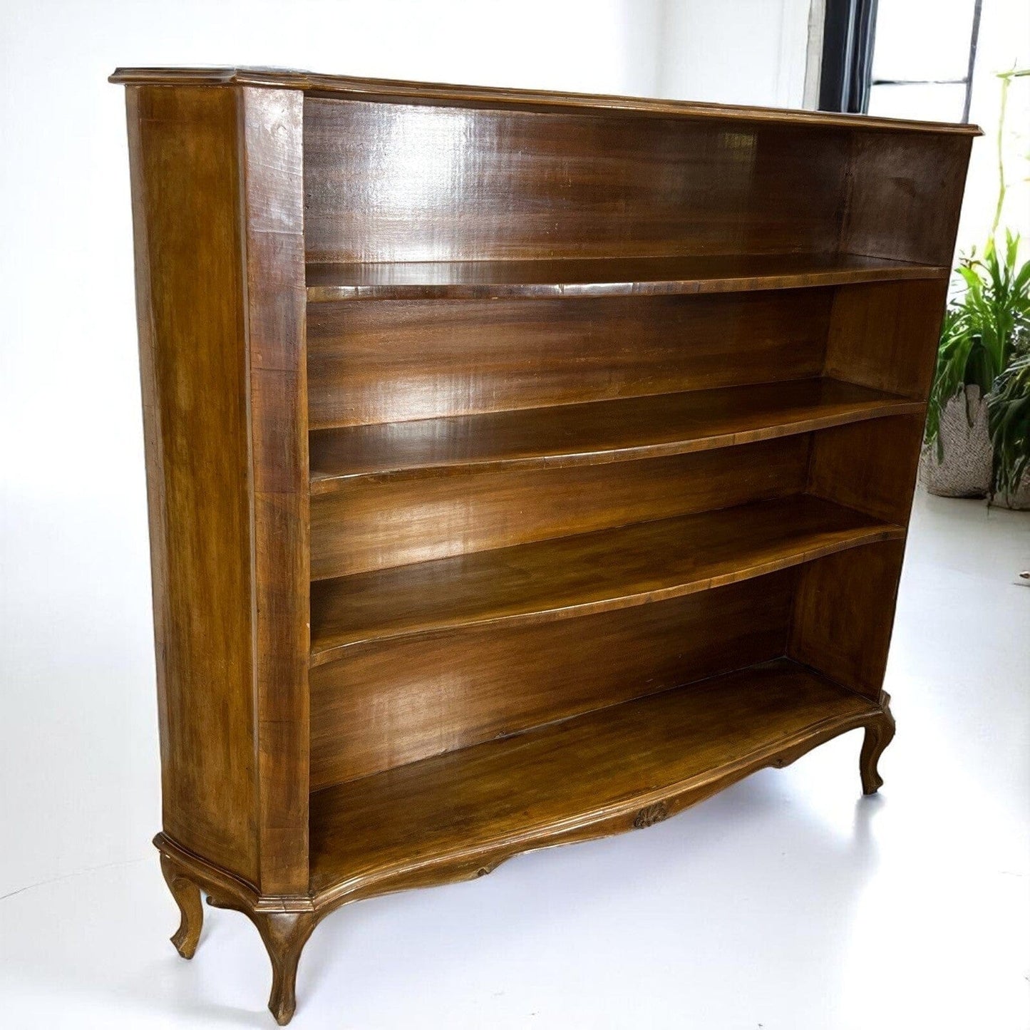 Libreria antica Etagere 900 mobile vintage in legno di noce lastronato soggiorno Categoria Vetrine