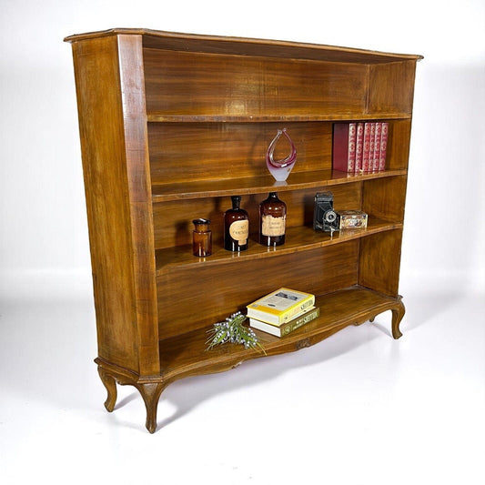 Libreria antica Etagere 900 mobile vintage in legno di noce lastronato soggiorno Categoria Vetrine