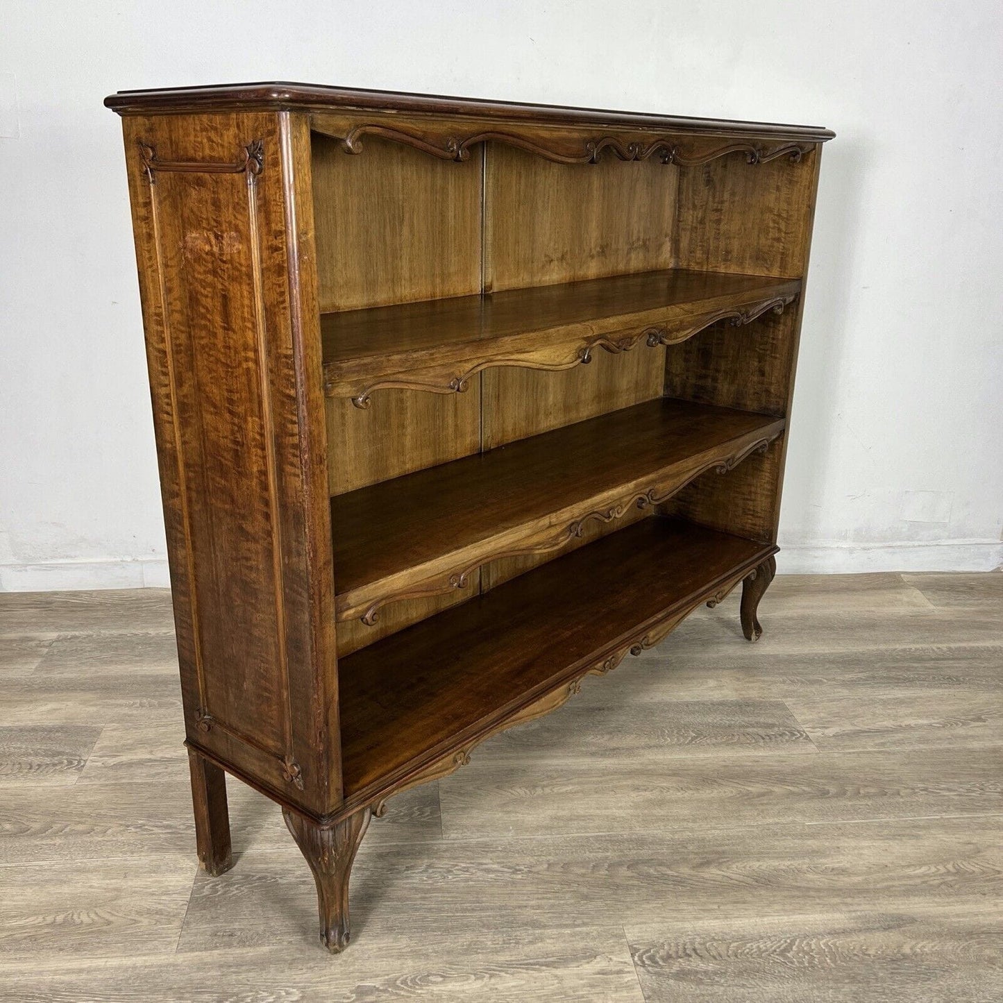 Libreria antica Etagere 900 mobile vintage in legno di noce lastronato soggiorno Categoria Vetrine