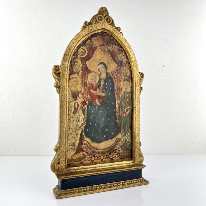 Madonna con il Bambino antica in legno e oro Icona religiosa Fiorentina Vergine Categoria Oggetti sacri - rosari