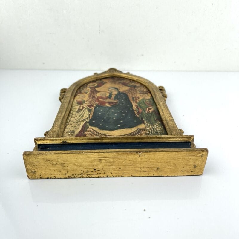 Madonna con il Bambino antica in legno e oro Icona religiosa Fiorentina Vergine Categoria Oggetti sacri - rosari