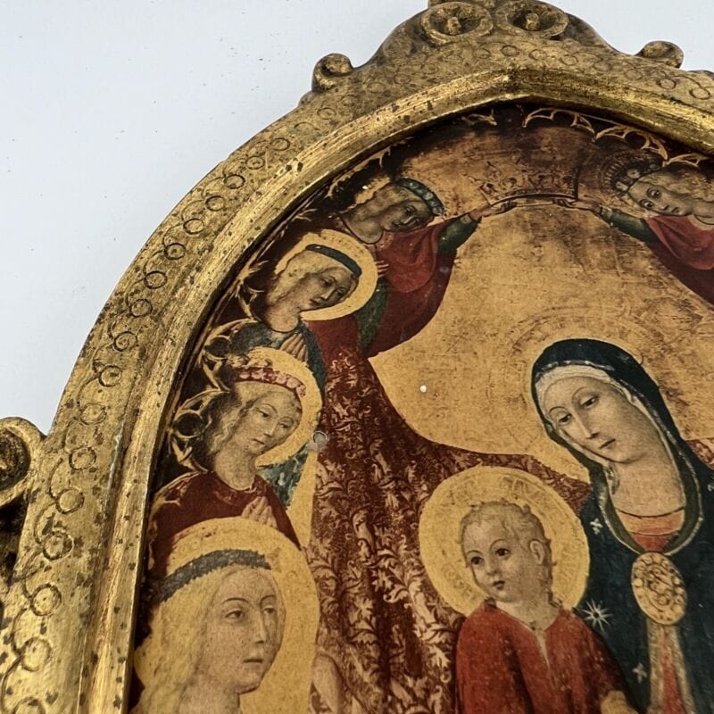 Madonna con il Bambino antica in legno e oro Icona religiosa Fiorentina Vergine Categoria Oggetti sacri - rosari