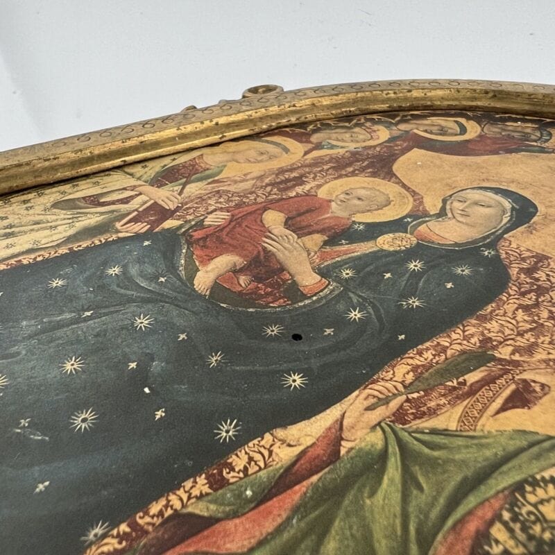 Madonna con il Bambino antica in legno e oro Icona religiosa Fiorentina Vergine Categoria Oggetti sacri - rosari