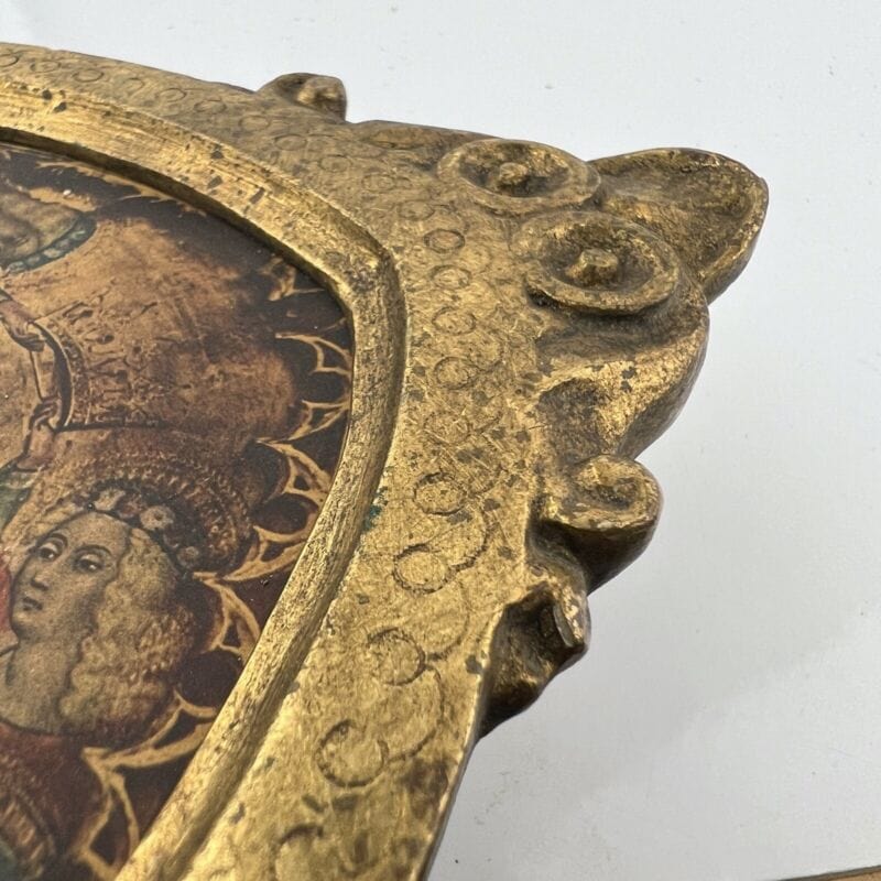 Madonna con il Bambino antica in legno e oro Icona religiosa Fiorentina Vergine Categoria Oggetti sacri - rosari