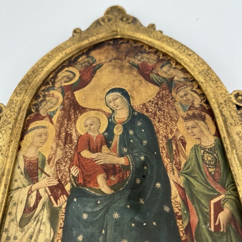 Madonna con il Bambino antica in legno e oro Icona religiosa Fiorentina Vergine Categoria Oggetti sacri - rosari