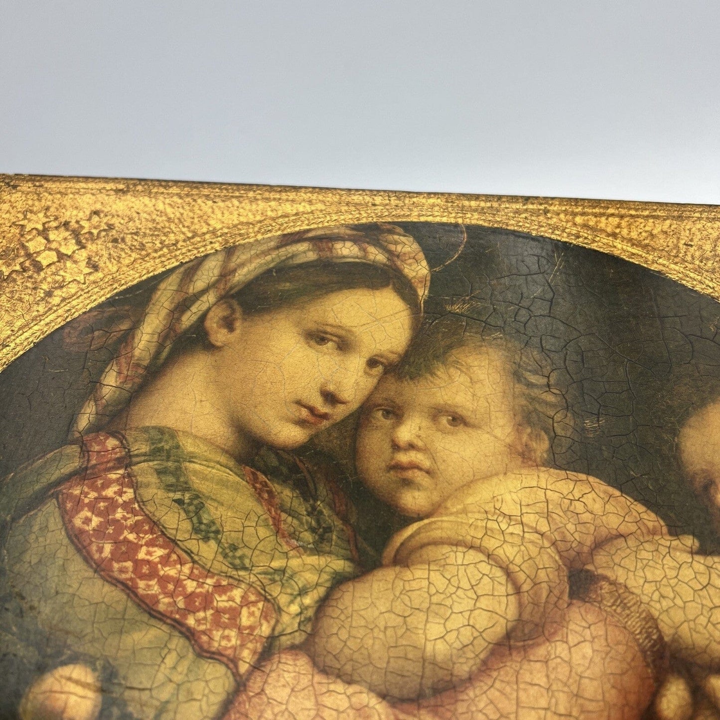 Madonna della Seggiola antica Fiorentina Icona Quadro Raffaello con cornice oro Categoria Oggetti sacri - rosari