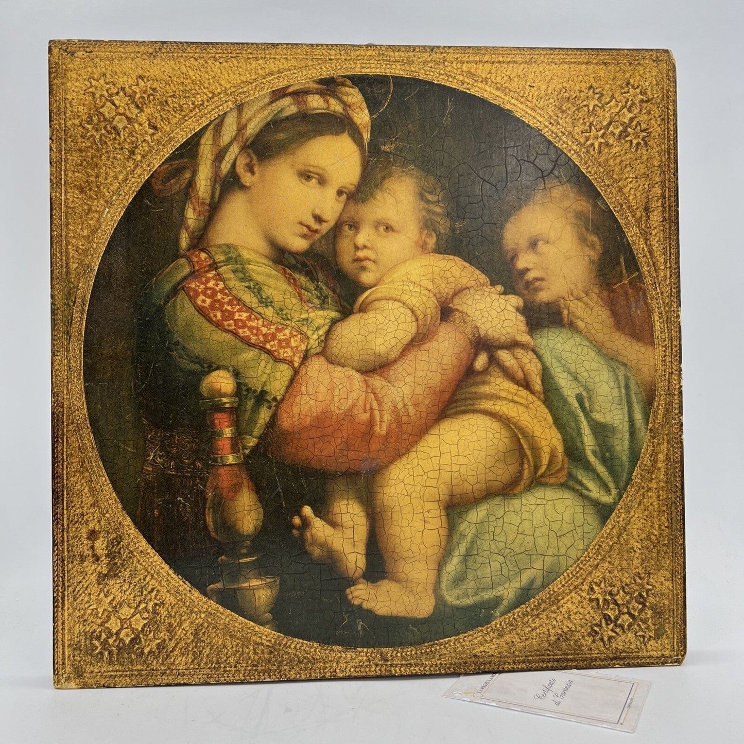 Madonna della Seggiola antica Fiorentina Icona Quadro Raffaello con cornice oro Categoria Oggetti sacri - rosari