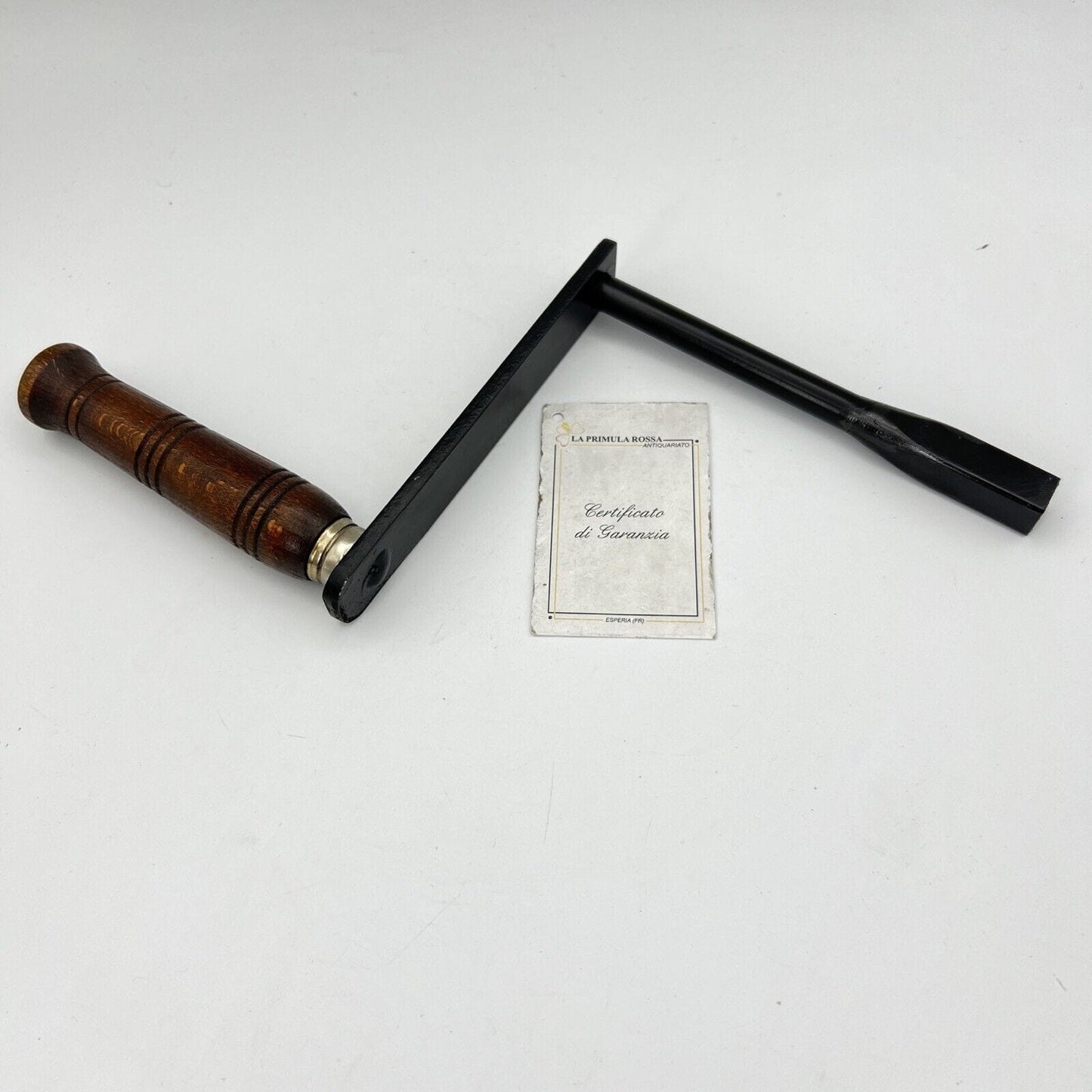 Manovella inglese antica per allungare tavolo da pranzo allungabile avvolgitore Categoria Accessori & Ferramenta d'epoca