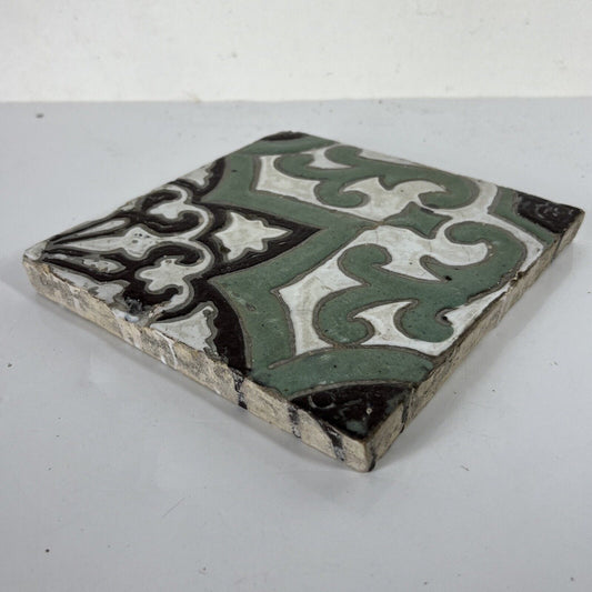 Mattonella Antica Decorativa Piastrella Riggiola vecchia Maiolica D'epoca Art 7 Categoria Arte e antiquariato:Porcellana e ceramica:Piastrelle e mattonelle