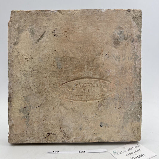 Mattonella Antica Decorativa Piastrella Riggiola vecchia Maiolica D'epoca Art133 Categoria Arte e antiquariato:Porcellana e ceramica:Piastrelle e mattonelle