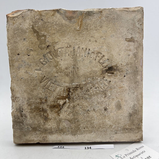 Mattonella Antica Decorativa Piastrella Riggiola vecchia Maiolica D'epoca Art134 Categoria Arte e antiquariato:Porcellana e ceramica:Piastrelle e mattonelle