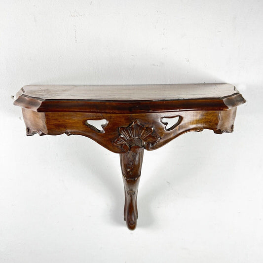 Mensola antica in legno intagliato scolpito piedistallo a sospensione da muro Categoria Mensole