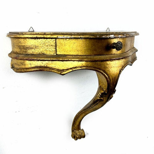 Mensola consolle antica in legno oro stile barocco da muro sospensione mensolina Categoria Mensole