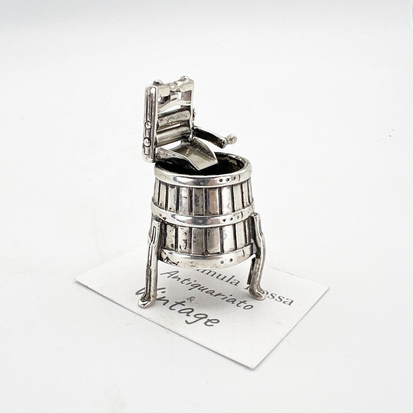 Microfusione in Argento Antico lavatoio 800 miniatura Vintage da collezione Categoria Sheffield & Argento