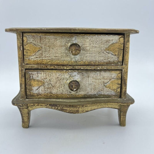 Mobile antico in miniatura comò stile veneziano portagioie legno con cassetto Categoria Giocattoli vintage