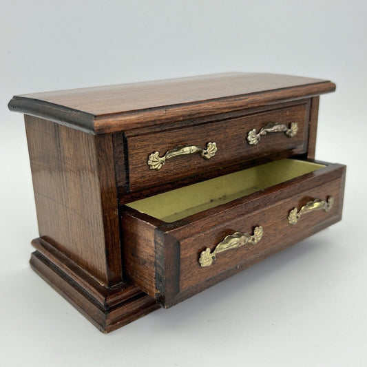 Mobile antico in miniatura Ribalta portagioie legno con cassetti stile 800 Comò Categoria Giocattoli vintage