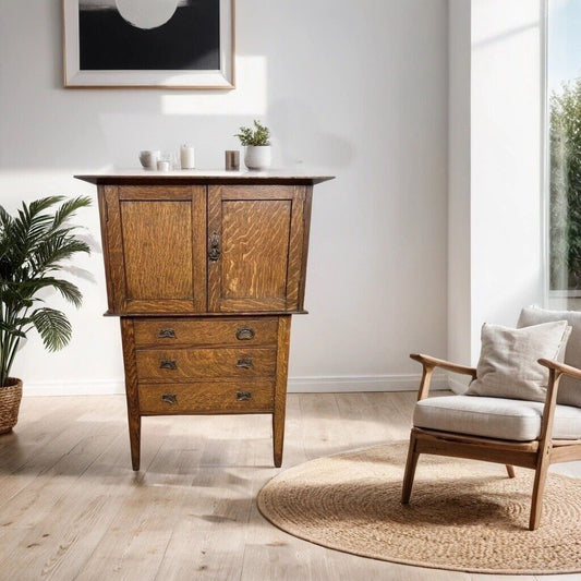 Mobile Mobiletto Comodino Piccola Cassettiera Antico in legno Stile Art Nouveau Categoria Comò & Cassettiere