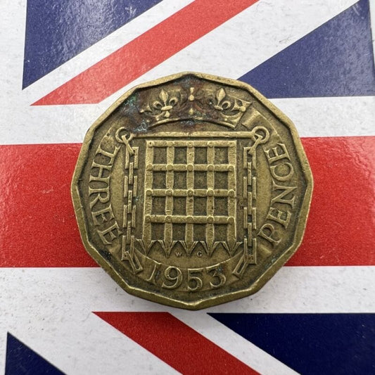 Moneta Antica Inglese Regina Elisabetta tre 3 THREE Pence Anno 1953 Regno Unito Categoria Other