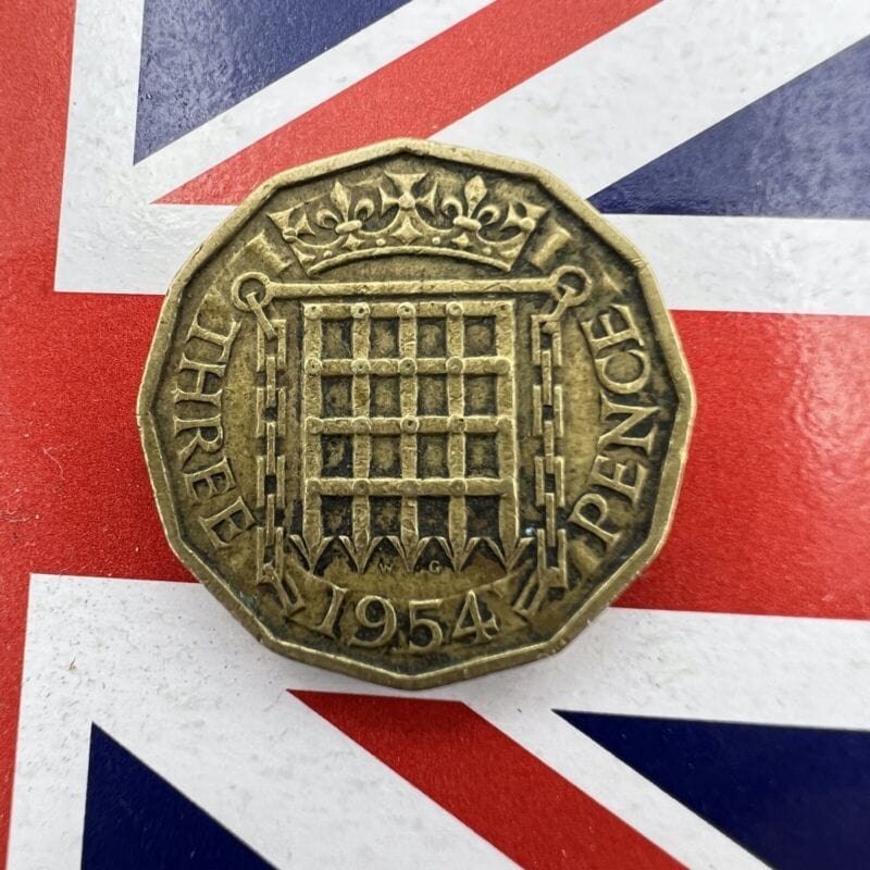 Moneta Antica Inglese Regina Elisabetta tre 3 THREE Pence Anno 1954 Regno Unito Categoria Monete e banconote:Monete antiche:Altro monete antiche