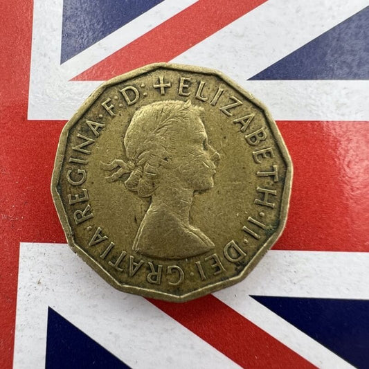 Moneta Antica Inglese Regina Elisabetta tre 3 THREE Pence Anno 1954 Regno Unito Categoria Monete e banconote:Monete antiche:Altro monete antiche