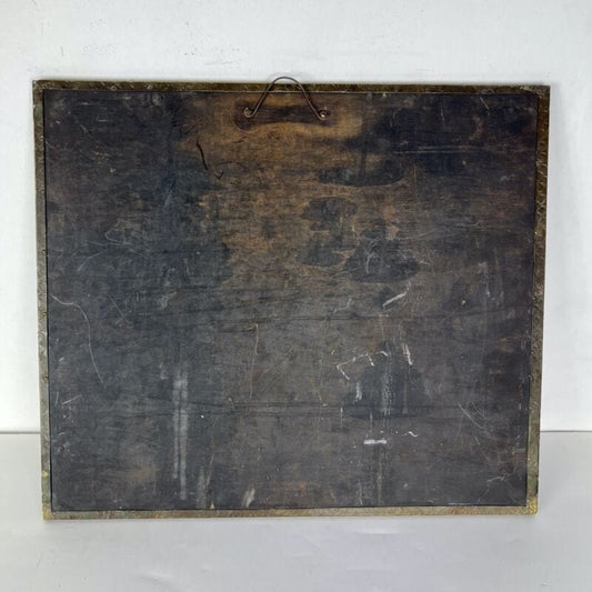 Pannello decorativo Veliero antico in legno e ottone d'epoca Galeone inglese 900 Categoria Ottone