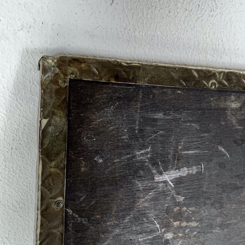 Pannello decorativo Veliero antico in legno e ottone d'epoca Galeone inglese 900 Categoria Ottone