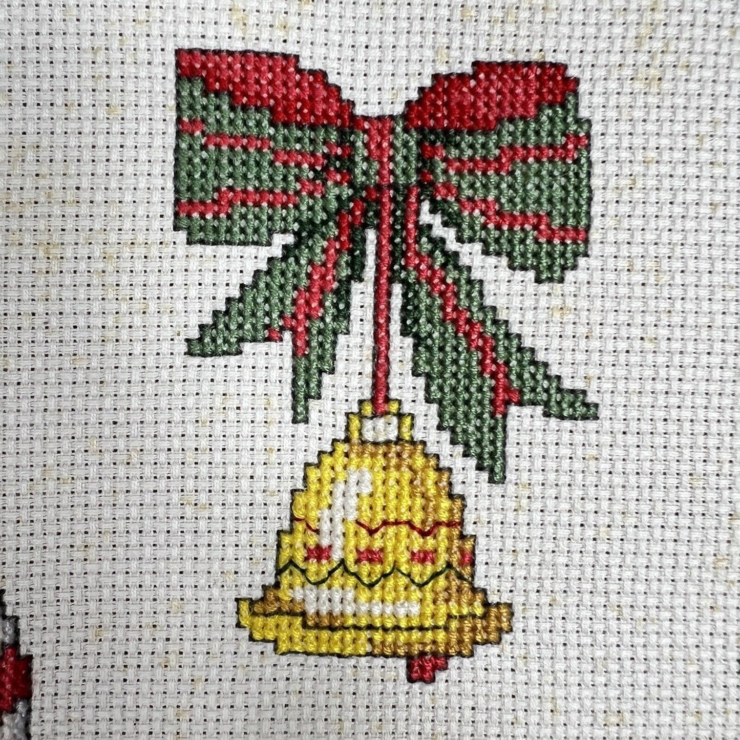 Pannello natalizio vintage con ricamo punto croce Merry Christmas Natale Categoria Corredo Pizzi e Tessuti
