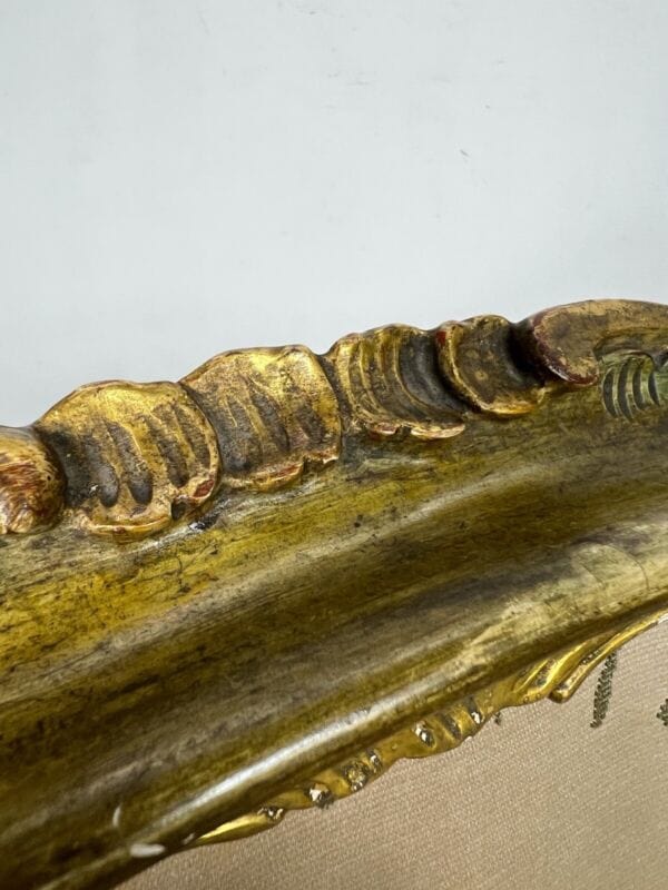 Parascintille antico parafuoco per camino in legno oro con tessuto stile Barocco Categoria  Camino - Parascintille