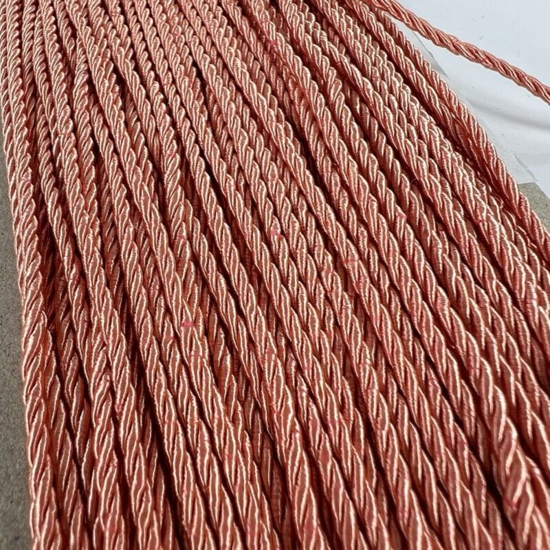 Passamaneria Cordino Rosa salmone intrecciato Nastro per Bomboniere lotto 5 mt Categoria Corredo Pizzi e Tessuti